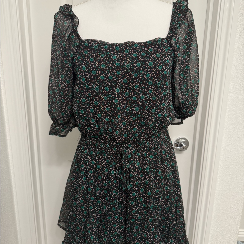 Black floral Romper
